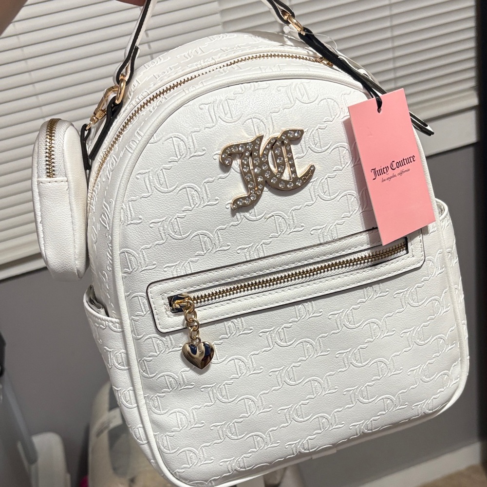 Juicy Couture Embossed White Backpack